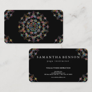 Sofisticiertes Gold auf schwarzem Mandala-Yoga Visitenkarte