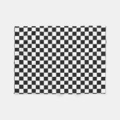 Sofisticiertes Schwarz-Weiß-Karomuster Fleecedecke (Vorderseite (Horizontal))