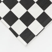 Sofisticiertes Schwarz-Weiß-Karomuster Fleecedecke (Ecke)