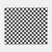 Sofisticiertes Schwarz-Weiß-Karomuster Fleecedecke (Vorderseite (Horizontal))
