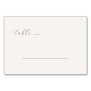 Sofistische graue minimalistische Kalligrafie Tischnummer