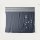 Sofistische Navy-Vertikale Linien Wandteppich (Vorderseite (Horizontal))
