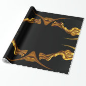 Sofistische Präsentation: Schwarz & Gold abstrakt Geschenkpapier (Ungerollt)