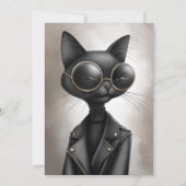 Sofistische Schwarze-Katze-Geburtstagsfeier Einladung (Vorderseite)