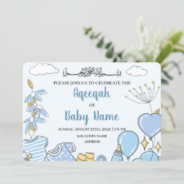 Sofort bearbeitbare Baby Boy Aqeeqah Einladungskar Einladung