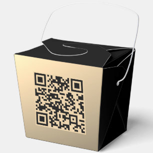 Sofort bearbeitbare QR-Code-Vorlage Faux Gold Geschenkschachtel