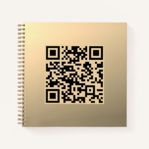Sofort bearbeitbare QR-Code-Vorlage   Faux Gold Notizblock