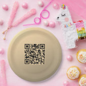Sofort bearbeitbare QR-Code-Vorlage | Faux Gold Pappteller (Party)