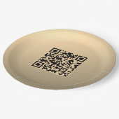 Sofort bearbeitbare QR-Code-Vorlage | Faux Gold Pappteller (Schrägansicht)