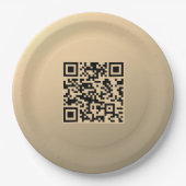 Sofort bearbeitbare QR-Code-Vorlage | Faux Gold Pappteller (Vorderseite)