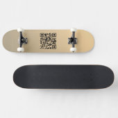 Sofort bearbeitbare QR-Code-Vorlage | Faux Gold Skateboard (Horizontal)