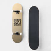 Sofort bearbeitbare QR-Code-Vorlage | Faux Gold Skateboard (Vorderseite)