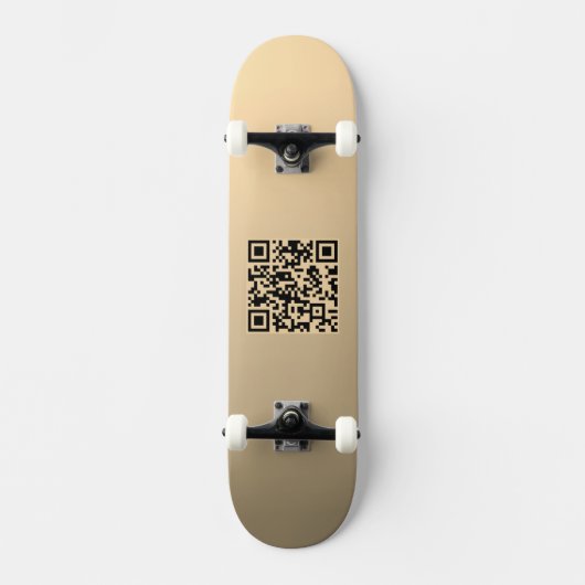 Sofort bearbeitbare QR-Code-Vorlage | Faux Gold Skateboard (Vorderseite)