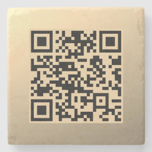 Sofort bearbeitbare QR-Code-Vorlage   Faux Gold Steinuntersetzer