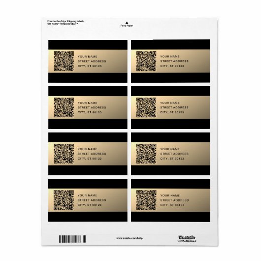 Sofort bearbeitbare QR-Codevorlage | Imitate Gold (Vorne)