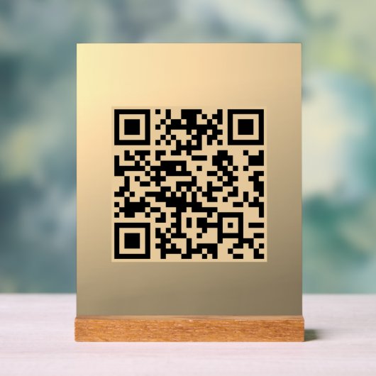 Sofort bearbeitbare QR-Codevorlage | Imitate Gold Acrylschild (Neutral)