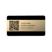 Sofort bearbeitbare QR-Codevorlage | Imitate Gold Adressaufkleber (Vorne)