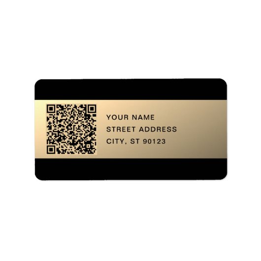 Sofort bearbeitbare QR-Codevorlage | Imitate Gold Adressaufkleber (Vorne)