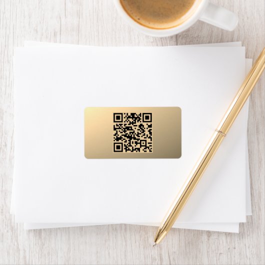 Sofort bearbeitbare QR-Codevorlage | Imitate Gold Adressaufkleber (Insitu)
