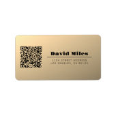 Sofort bearbeitbare QR-Codevorlage | Imitate Gold Adressaufkleber (Vorne)