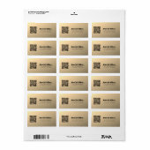 Sofort bearbeitbare QR-Codevorlage | Imitate Gold Adressaufkleber (Vorne)