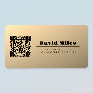 Sofort bearbeitbare QR-Codevorlage Imitate Gold Adressaufkleber