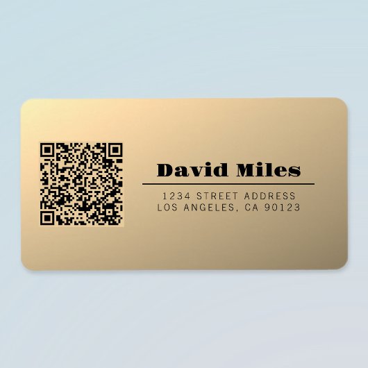 Sofort bearbeitbare QR-Codevorlage | Imitate Gold Adressaufkleber