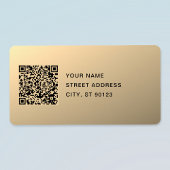 Sofort bearbeitbare QR-Codevorlage | Imitate Gold Adressaufkleber