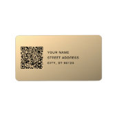 Sofort bearbeitbare QR-Codevorlage | Imitate Gold Adressaufkleber (Vorne)