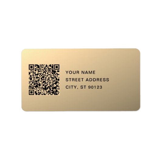 Sofort bearbeitbare QR-Codevorlage | Imitate Gold Adressaufkleber (Vorne)