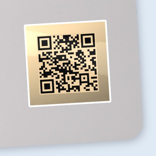 Sofort bearbeitbare QR-Codevorlage | Imitate Gold Aufkleber