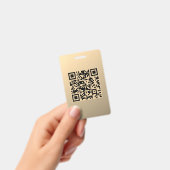 Sofort bearbeitbare QR-Codevorlage | Imitate Gold Ausweis (Handheld)