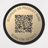Sofort bearbeitbare QR-Codevorlage | Imitate Gold Etiketten (Design 1)