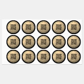 Sofort bearbeitbare QR-Codevorlage | Imitate Gold Etiketten (Blatt)