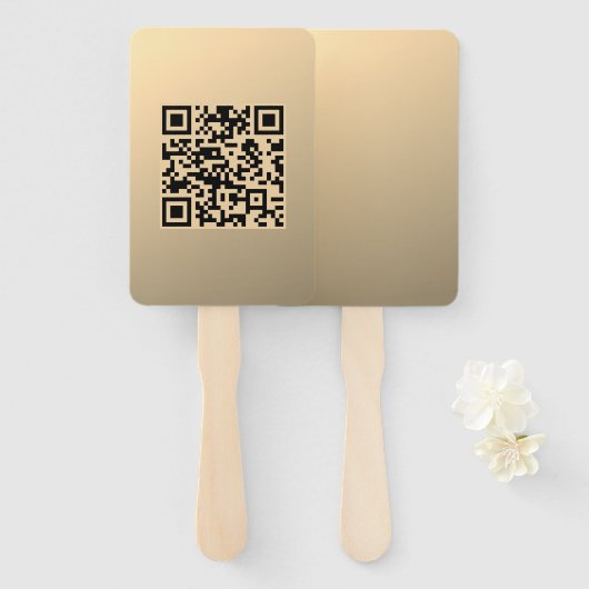 Sofort bearbeitbare QR-Codevorlage | Imitate Gold Fächer (Vorne und Hinten)