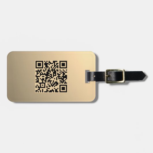 Sofort bearbeitbare QR-Codevorlage | Imitate Gold Gepäckanhänger (Vorderseite horizontal)