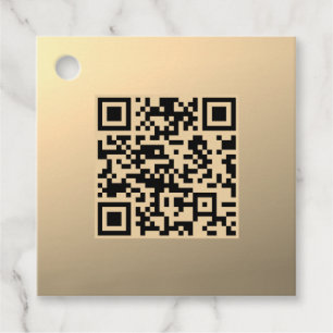 Sofort bearbeitbare QR-Codevorlage Imitate Gold Geschenkanhänger