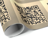 Sofort bearbeitbare QR-Codevorlage | Imitate Gold Geschenkpapier (Rolleneckpunkt)