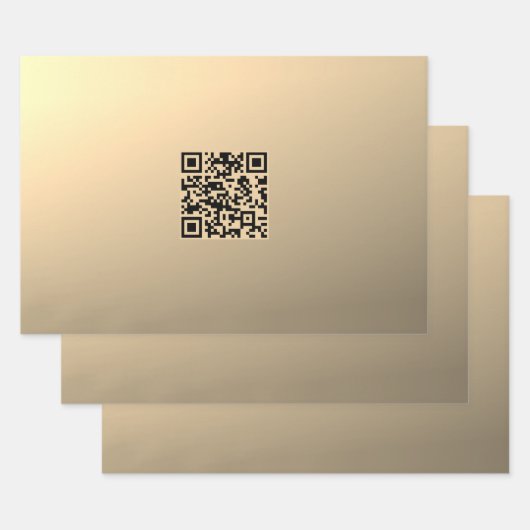 Sofort bearbeitbare QR-Codevorlage | Imitate Gold Geschenkpapier Set (Set)