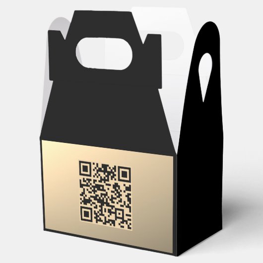 Sofort bearbeitbare QR-Codevorlage | Imitate Gold Geschenkschachtel (Geöffnet)