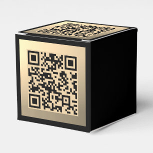 Sofort bearbeitbare QR-Codevorlage Imitate Gold Geschenkschachtel