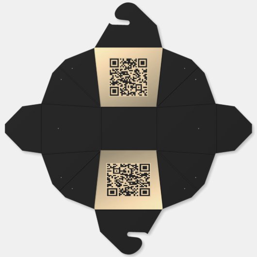Sofort bearbeitbare QR-Codevorlage | Imitate Gold Geschenkschachtel (Ungefaltet)