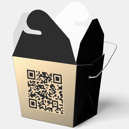 Sofort bearbeitbare QR-Codevorlage | Imitate Gold Geschenkschachtel (Offen)