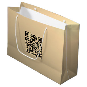 Sofort bearbeitbare QR-Codevorlage Imitate Gold Große Geschenktüte