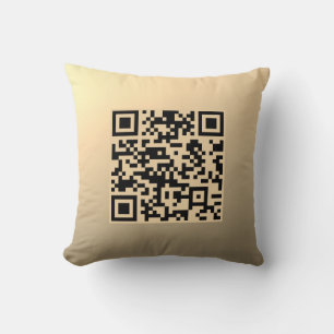 Sofort bearbeitbare QR-Codevorlage   Imitate Gold Kissen