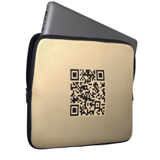Sofort bearbeitbare QR-Codevorlage | Imitate Gold Laptopschutzhülle (Vorne Rechts)