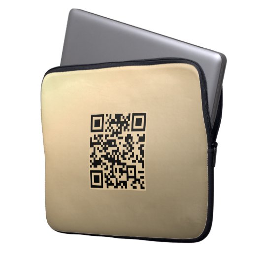 Sofort bearbeitbare QR-Codevorlage | Imitate Gold Laptopschutzhülle (Vorderseite Links)