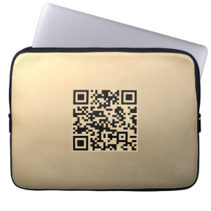 Sofort bearbeitbare QR-Codevorlage Imitate Gold Laptopschutzhülle