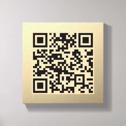 Sofort bearbeitbare QR-Codevorlage | Imitate Gold Leinwanddruck (Vorderseite)