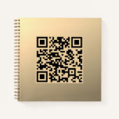 Sofort bearbeitbare QR-Codevorlage | Imitate Gold Notizblock (Vorderseite)
